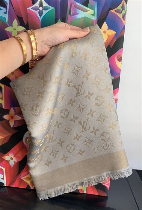 louis vuitton shawl scarf replica|louis vuitton monogram shawl.